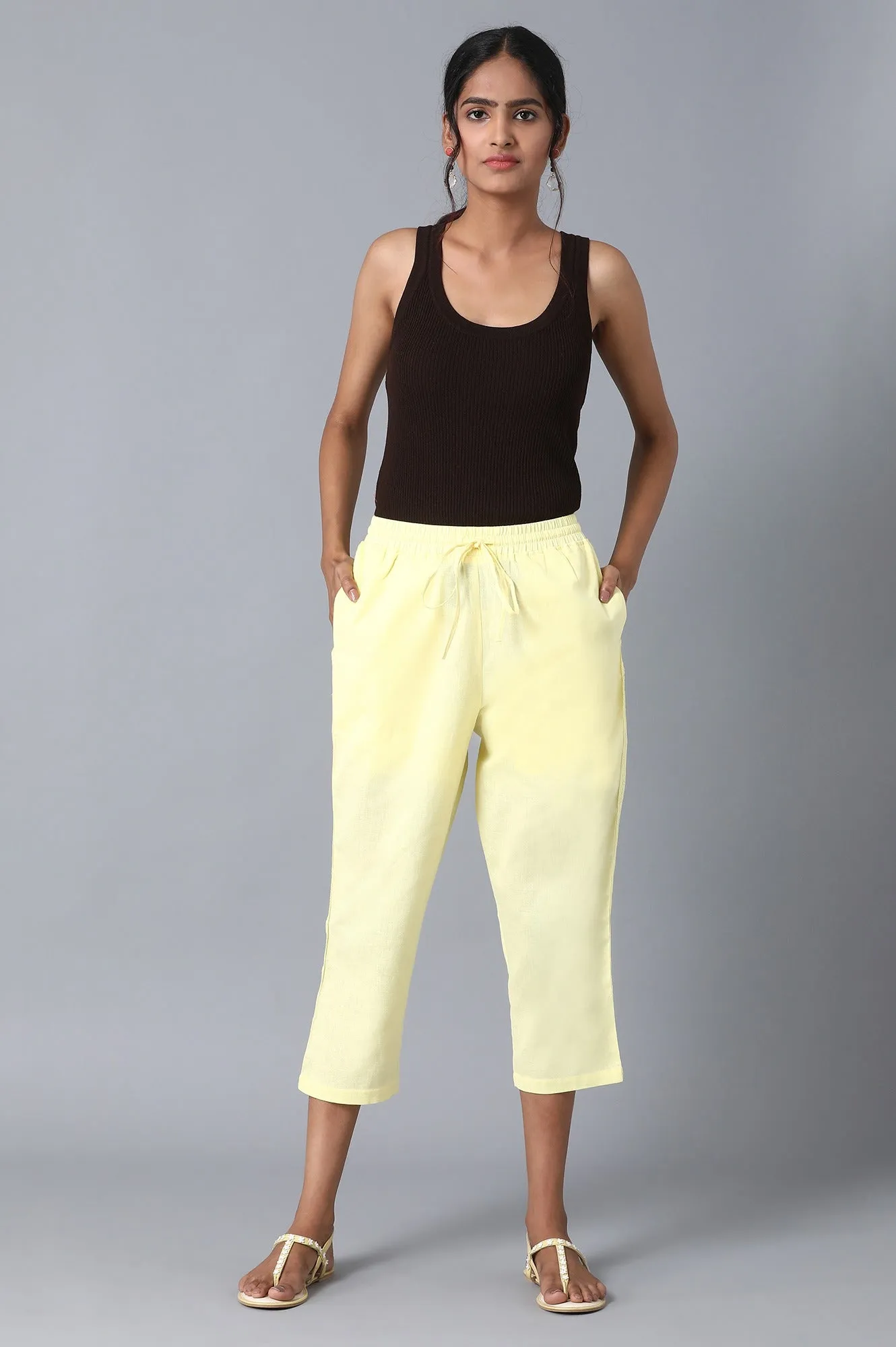 Yellow Slim Fit Trouser Pants