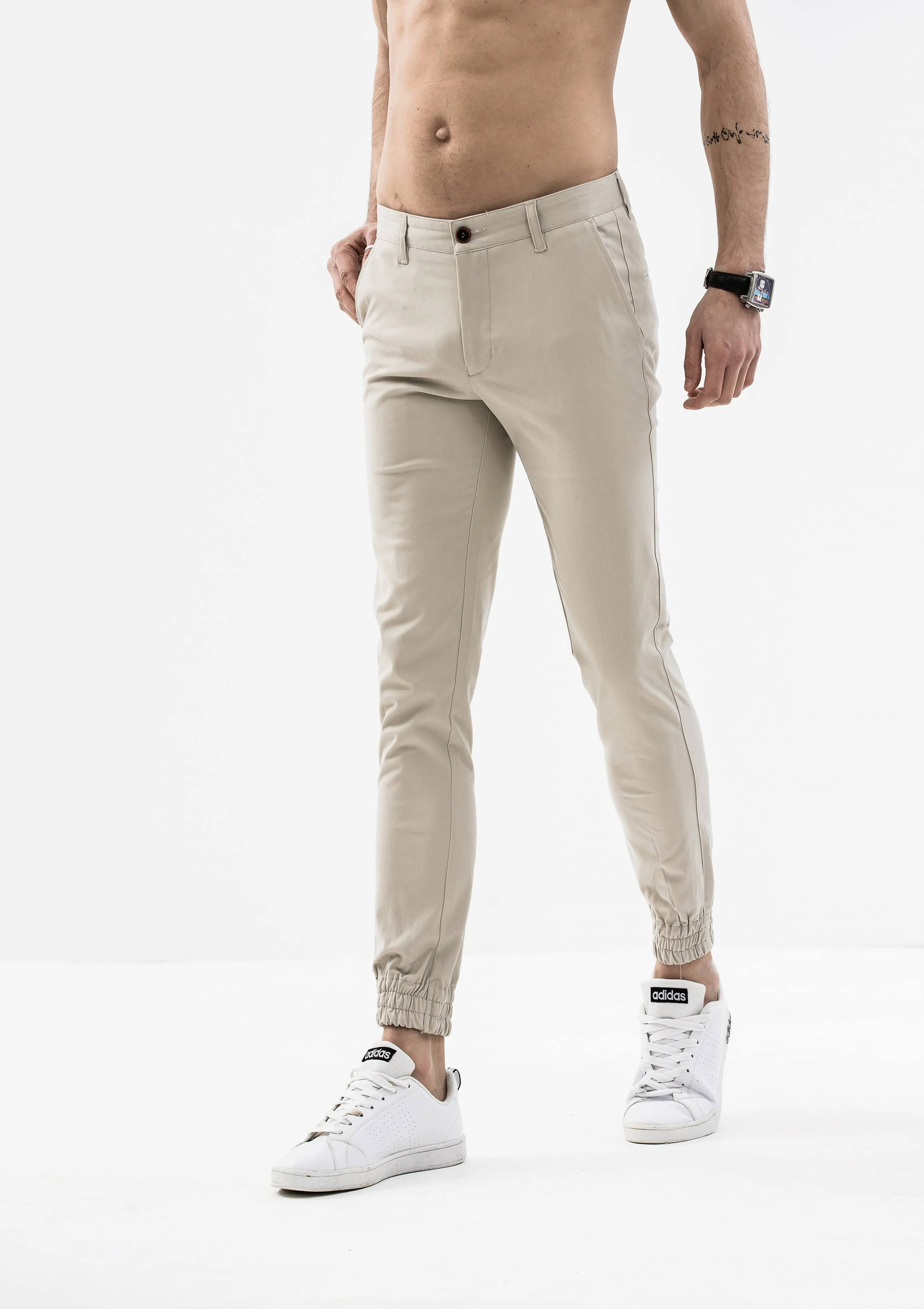 Zeus Stretched Jogger Pants - Beige