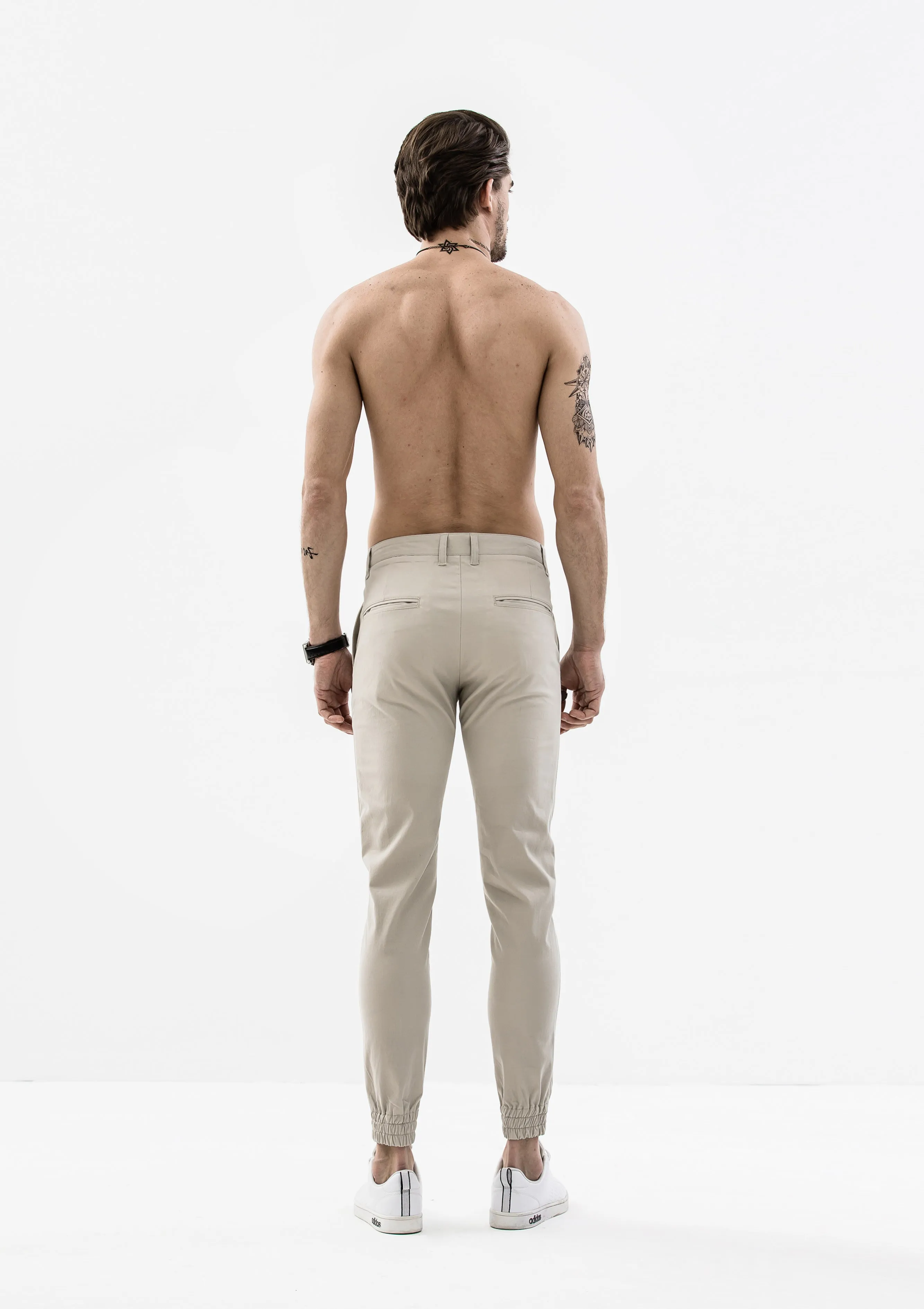 Zeus Stretched Jogger Pants - Beige
