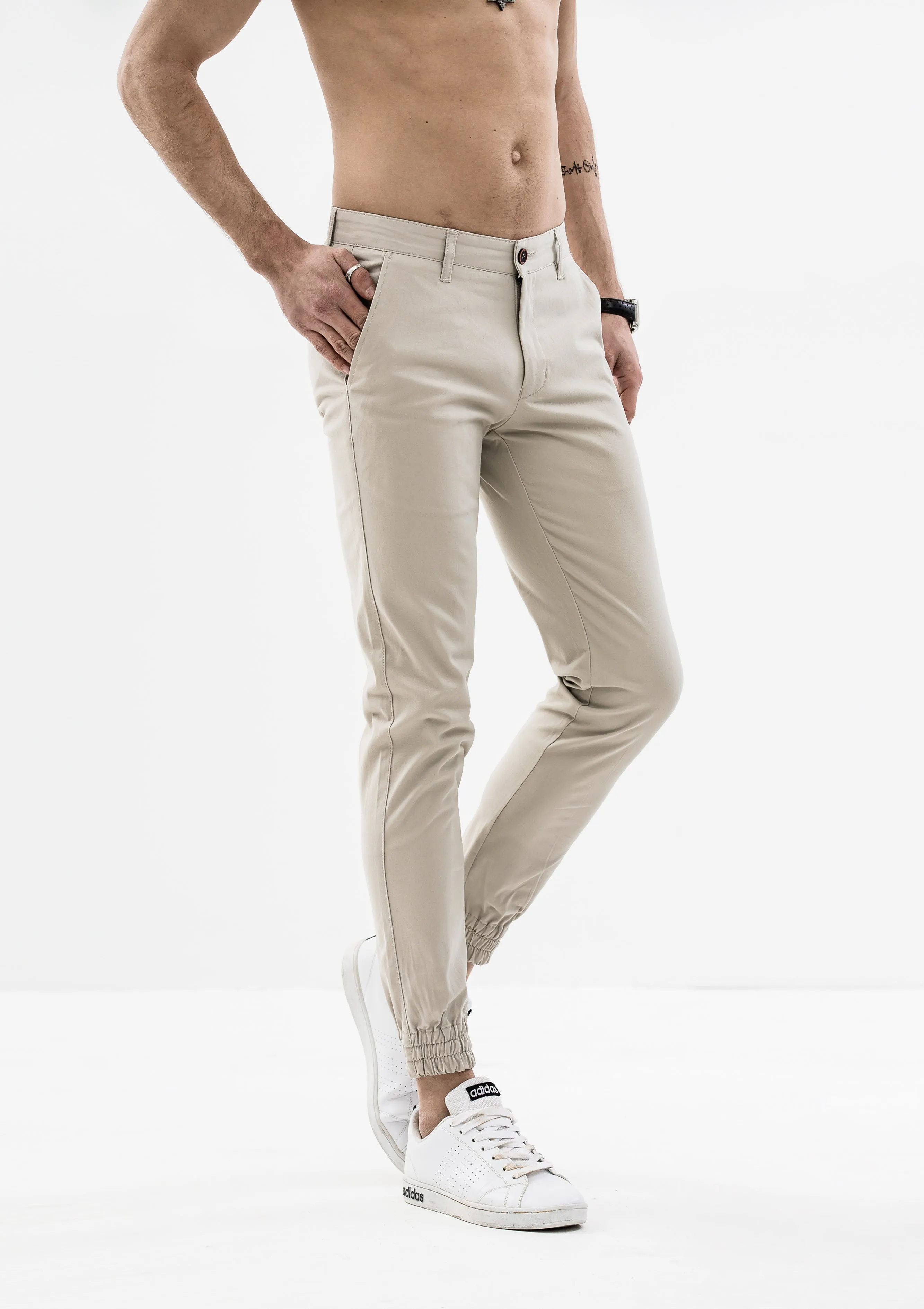 Zeus Stretched Jogger Pants - Beige