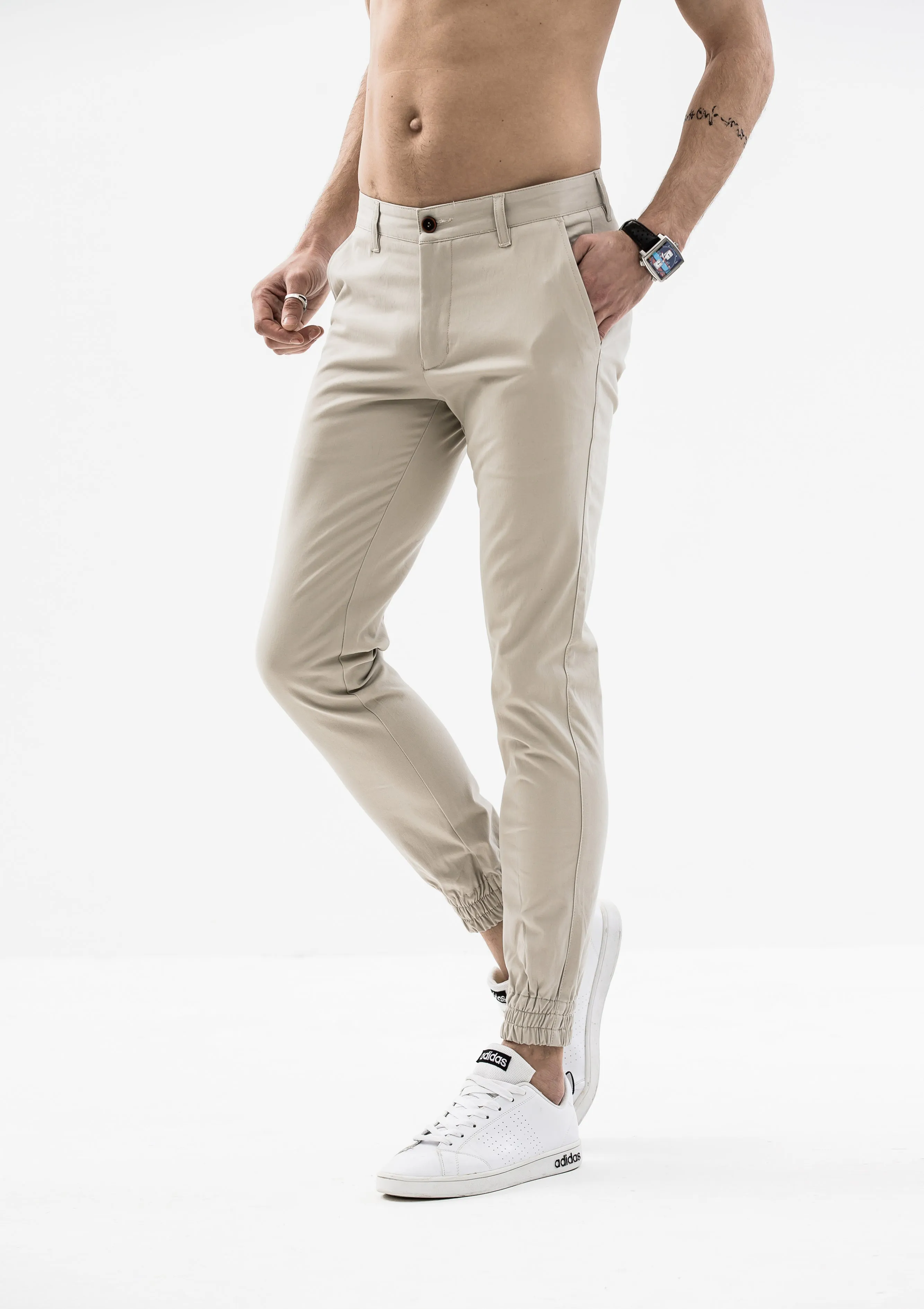 Zeus Stretched Jogger Pants - Beige